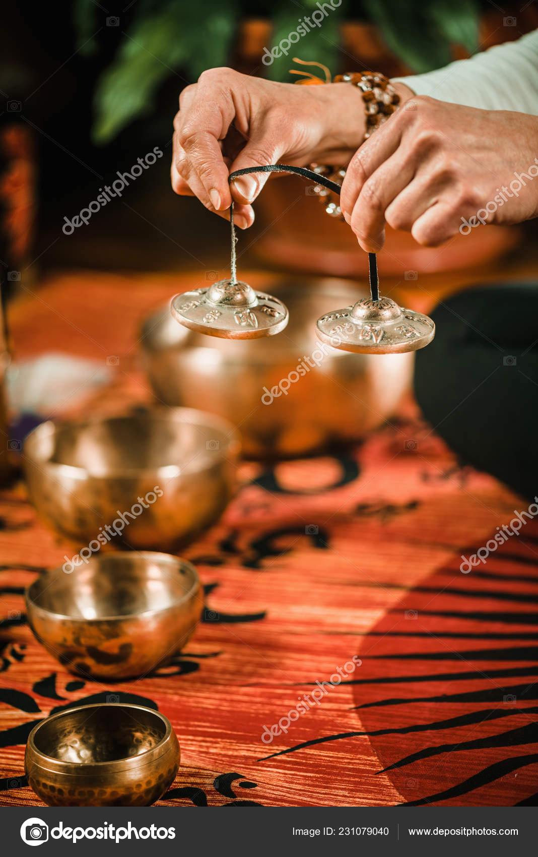 Tibetan Bells Sound Therapy Stock Photo by ©microgen 231079040